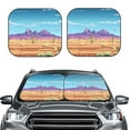thumbnail image 1 of Daiia Pixel Desert Landscape 2PCS Car Windshield Sun Shade, Foldable Sun Shield for Car Front Window, Auto Sun Blocker Visor Protector Universal for Truck SUV Pickup-Medium, 1 of 7