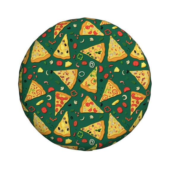 Daiia Pizza Tire Covers , Travel Trailer Camper Truck SUV Motorhome Waterproof Wheel Cover, Sun Rain Snow Protector-14 inch