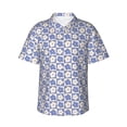 thumbnail image 1 of Daiia Plaid Flowers Hawaiian Shirt for Men Gentle Cotton Regular Short Sleeve Casual-Medium, 1 of 9