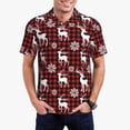 thumbnail image 1 of Daiia Plaid Reindeer Snowflakes Pattern Men’s Polo Shirts,Solid Deck Shirt,Classic Fit, Breathable Cotton Polo for Casual and Sport Wear-Small, 1 of 7