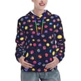 thumbnail image 1 of Daiia Planets Pattern Women's Fashion Hoodies & Sweatshirts with Kangaroo Pocket Hooded Sweatshirt with Eye-catching Drawstrings-Large, 1 of 7