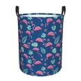 thumbnail image 1 of Daiia Plants And Flamingos Round Laundry Basket with Handles Thickened Waterproof Circular hamper,Dirty Clothes Storage Basket for Bedroom,Bathroom,College Dorm-Small, 1 of 8