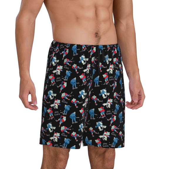 Daiia Play Hockey Mens Woven Stretch Pajama Short,Short Pajama Pants-Large