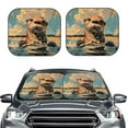 thumbnail image 1 of Daiia Playful Otter Tropical Beach 2PCS Car Windshield Sun Shade, Foldable Sun Shield for Car Front Window, Auto Sun Blocker Visor Protector Universal for Truck SUV Pickup-Small, 1 of 7