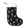 thumbnail image 1 of Daiia Playing Music Skeletons Print Christmas Stocking，18"Large Knitted Xmas Stocking for Kids, Family Stocking for Fireplace Christmas Holiday Party Decoration, 1 of 7