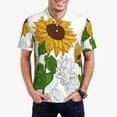 thumbnail image 1 of Daiia Plump Sunflower And Sketch Pattern Men’s Polo Shirts,Solid Deck Shirt,Classic Fit, Breathable Cotton Polo for Casual and Sport Wear-Medium, 1 of 7