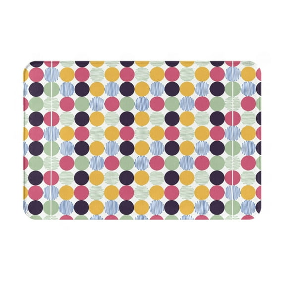 Daiia Polka Dot Front Door Mat, Heavy Duty Durable Welcome Mat for Outdoor Indoor, Dirt Trapper Waterproof Super Absorbent Door Mat, 16" x 24"