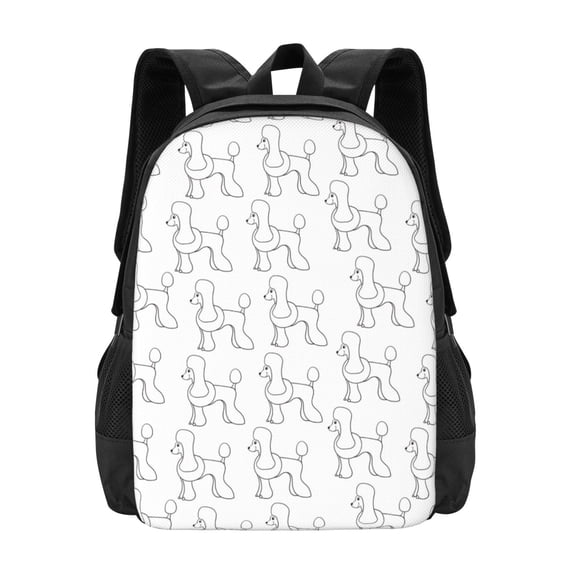 Daiia Poodle Dog Backpack for Men and Women -Durable Backpack Large Capacity, Water-Resistant Bag with Adjustable Straps and Laptop Compartment