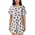 thumbnail image 1 of Daiia Poodle Dog Pattern Womens Pajama Sets Short Sleeve Pajamas for Women Sets Soft Lounge Sets Casual Round Neck Sleepwear PJS-4X-Large, 1 of 7