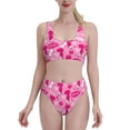 thumbnail image 1 of Daiia Poodle Dog printed 2 piece Swimsuit Bikinis for Women High Waisted Racerback Bathing Suits Summer Tummy Control Scoop Neck Swimwear-Medium, 1 of 8