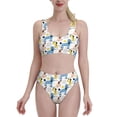 thumbnail image 1 of Daiia Poodle Dog printed 2 piece Swimsuit Bikinis for Women High Waisted Racerback Bathing Suits Summer Tummy Control Scoop Neck Swimwear-Medium, 1 of 8