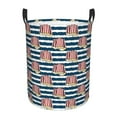 thumbnail image 1 of Daiia Popcorn On Blue Lines Round Laundry Basket with Handles Thickened Waterproof Circular hamper,Dirty Clothes Storage Basket for Bedroom,Bathroom,College Dorm-Small, 1 of 8