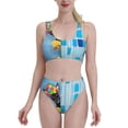 thumbnail image 1 of Daiia Prague Ratter Dog in Bathtub printed 2 piece Swimsuit Bikinis for Women High Waisted Racerback Bathing Suits Summer Tummy Control Scoop Neck Swimwear-X-Large, 1 of 8