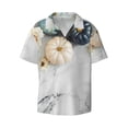 thumbnail image 1 of Daiia Pumpkin And White Marble Men's Linen Shirts Short Sleeve Casual Shirts Button Down Shirt for Men Beach Summer Wedding Shirt-Medium, 1 of 7