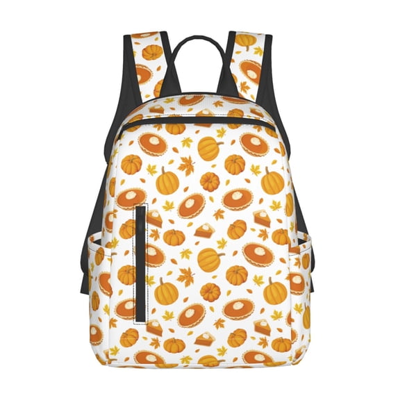 Daiia Pumpkin Maple Leaves School Backpack for Men and Women Lightweight Backpack Durable Backpack Water-Resistant,Travel,Work Bag
