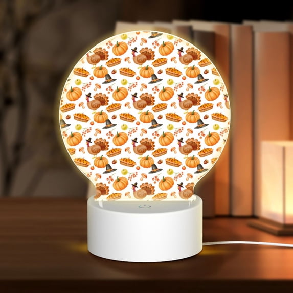 Daiia Pumpkins Pattern Acrylic Night Light, LED Touch Light, Bedroom Night Light, Soft Glowing Lamp Perfect Gift for Mother's Day, Birthday, or Christmas
