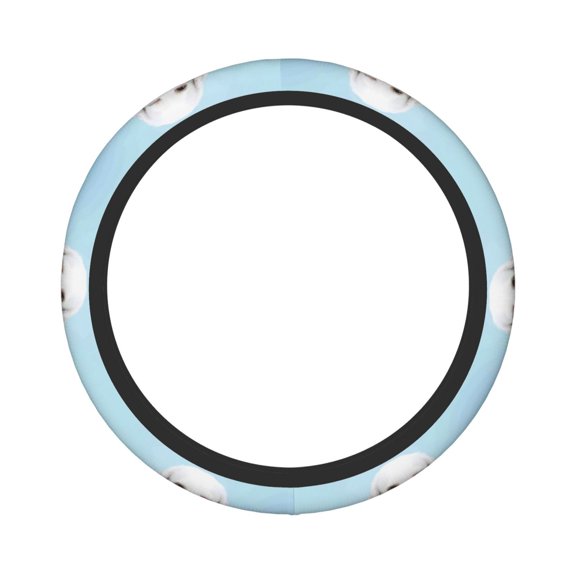 Daiia Puppy Licks Nose Steering Wheel Cover Auto Steering Wheel Covers Breathable Anti-Slip Steering Wheels Car Interior Decor Accessories for Men Women Universal 15 Inch