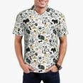 thumbnail image 1 of Daiia Puppy Pattern Men’s Polo Shirts,Solid Deck Shirt,Classic Fit, Breathable Cotton Polo for Casual and Sport Wear-Large, 1 of 9