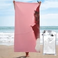 thumbnail image 1 of Daiia Puppy Peeking Through Pink Pattern Quick Dry Towel, Super Absorbent Travel Towel with Hanging Loop & Carabiner, Lightweight Compact Fast-Drying Microfiber Towel-31.5"x63", 1 of 8