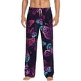 thumbnail image 1 of Daiia Purple Butterfly Men's Sleep Pant with Pockets and Drawstring,Pajama Pants-X-Large, 1 of 9