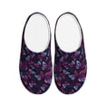 thumbnail image 1 of Daiia Purple Butterfly Print Women’s Fuzzy Slippers Memory Foam Lightweight House Shoes Cozy Loafer Flannel House Shoes-37/38, 1 of 7