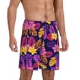 thumbnail image 1 of Daiia Purple Flower Mens Woven Stretch Pajama Short,Short Pajama Pants-XX-Large, 1 of 9