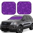 thumbnail image 1 of Daiia Purple Glitter 2PCS Car Windshield Sun Shade, Foldable Sun Shield for Car Front Window, Auto Sun Blocker Visor Protector Universal for Truck SUV Pickup-Large, 1 of 7