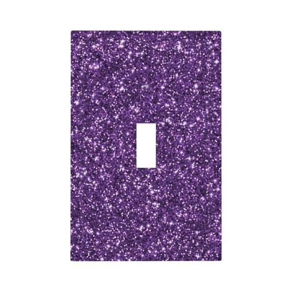 Daiia Purple Glitter Pattern Decorator Wall Plate Child Safe Outlet Cover, Switch and Outlet Covers,Size 1-Gang 5.0" x3.0" , Polycarbonate Thermoplastic-Style T