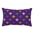 thumbnail image 1 of Daiia Purple Mardi Gras Bedding Waterproof Pillow Protector Zippered Queen – Bed Bug Proof Pillow Encasement-14"x20", 1 of 9