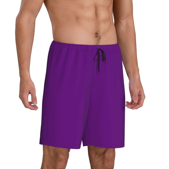 Daiia Purple Mens Woven Stretch Pajama Short,Short Pajama Pants-4X-Large