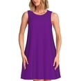 thumbnail image 1 of Daiia Purple Print Women's Dresses 2025 Trendy Short sleeve Dresses Casual Baggy Flowy Maxi Sun Dresses, 1 of 7