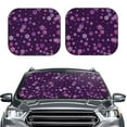 thumbnail image 1 of Daiia Purple Snow Flakes 2PCS Car Windshield Sun Shade, Foldable Sun Shield for Car Front Window, Auto Sun Blocker Visor Protector Universal for Truck SUV Pickup-Medium, 1 of 7