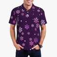 thumbnail image 1 of Daiia Purple Snow Flakes Pattern Men’s Polo Shirts,Solid Deck Shirt,Classic Fit, Breathable Cotton Polo for Casual and Sport Wear-X-Large, 1 of 7