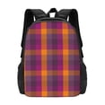 thumbnail image 1 of Daiia Purple Yellow Buffalo Plaid Backpack for Men and Women -Durable Backpack Large Capacity, Water-Resistant Bag with Adjustable Straps and Laptop Compartment, 1 of 9