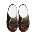 thumbnail image 1 of Daiia Pyramid Desert Cat Print Women’s Fuzzy Slippers Memory Foam Lightweight House Shoes Cozy Loafer Flannel House Shoes-44/45, 1 of 7