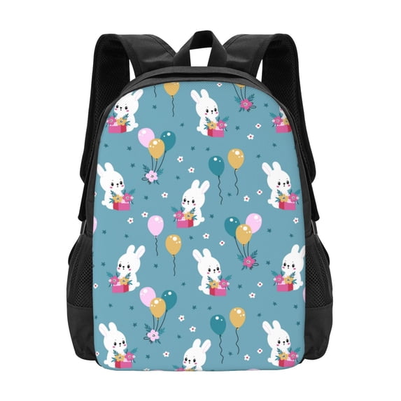 Daiia Rabbit And Balloon Backpack for Men and Women -Durable Backpack Large Capacity, Water-Resistant Bag with Adjustable Straps and Laptop Compartment