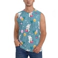 thumbnail image 1 of Daiia Rabbit And Balloon Printed Men's Tank Tops,Casual Soft Sleeveless Gym Muscle Shirts Bodybuilding Tee-XX-Large, 1 of 8