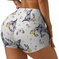 thumbnail image 1 of Daiia Rabbit And Butterfly Pattern Women's Workout Shorts Biker Shorts - High Waisted Workout Spandex Tummy Control Gym Running Yoga Shorts-X-Large, 1 of 8