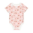 thumbnail image 1 of Daiia Rabbit And Cherry Printed Unisex-Baby Short Sleeve Onesies Bodysuits Baby Climbing Clothes Soft and Comfortable Romper with Expandable Shoulder Design-12 Months, 1 of 1
