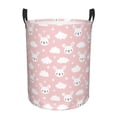 thumbnail image 1 of Daiia Rabbit And Cloud Round Laundry Basket with Handles Thickened Waterproof Circular hamper,Dirty Clothes Storage Basket for Bedroom,Bathroom,College Dorm-Medium, 1 of 8