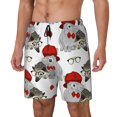 thumbnail image 1 of Daiia Rabbit And Hedgehog Mens Swim Trunks Swim Shorts Quick Dry Swim Shorts with Mesh Lining Pockets-X-Large, 1 of 9