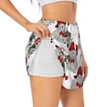 thumbnail image 1 of Daiia Rabbit And Hedgehog Pattern Women's 2 in 1 Running Shorts - Lightweight Athletic Workout Gym Yoga Shorts Liner with Phone Pockets-X-Large, 1 of 7