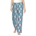 thumbnail image 1 of Daiia Rabbit And Rainbow Women's Sleep Pant with Pockets and Drawstring,Pajama Pants-Small, 1 of 9
