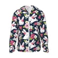 thumbnail image 1 of Daiia Rabbit And Rose UPF 50+ Sun Protection Hoodie Jacket Lightweight Long Sleeve Sun Shirt for Women Men with Pocket Hiking Outdoor-3X-Large, 1 of 9