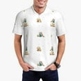 thumbnail image 1 of Daiia Rabbit Blowing Dandelions Pattern Men’s Polo Shirts,Solid Deck Shirt,Classic Fit, Breathable Cotton Polo for Casual and Sport Wear-Medium, 1 of 7