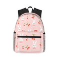 thumbnail image 1 of Daiia Rabbit And Cherry School Backpack for Men Women, Unisex Large Waterproof Bookbag Schoolbag Casual Daypack for High School/College/Teens/Travel/Work Black, 1 of 8