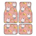 thumbnail image 1 of Daiia Rabbit So Cute Printed Car Floor Mats Set of 4, Durable Non Slip Auto Floor Carpet, Car Interior Carpets Proof Foot Pads Anti-Slip Cushion Automoetive Accessories, 1 of 6