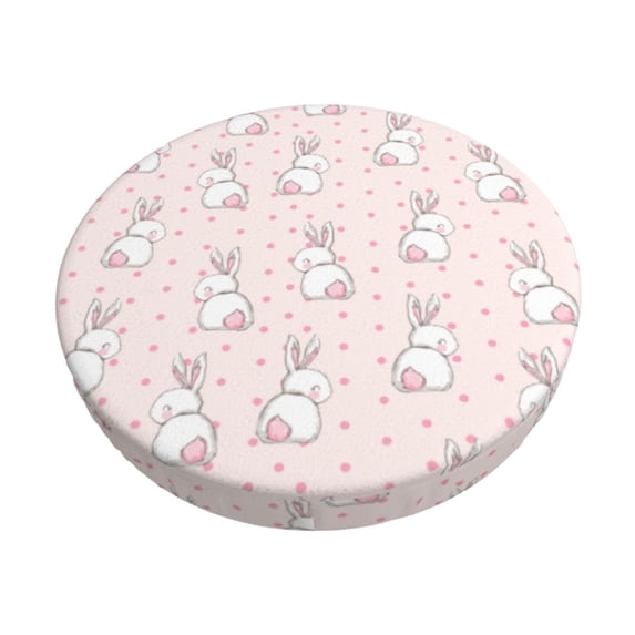 Daiia Rabbit Stool Covers Round,Round Bar Stool Covers Waterproof Bar Chair Covers Washable Stool Cushion Slipcover for 12-14 Inch Chair-12 inch