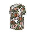 thumbnail image 1 of Daiia Rabbits on Floral Mens Baseball Jersey Button Down Shirts Short Sleeve Sports Uniforms-X-Large, 1 of 9