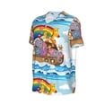 thumbnail image 1 of Daiia Rainbow Animals on Noah's Ark Mens Baseball Jersey Button Down Shirts Short Sleeve Sports Uniforms-3X-Large, 1 of 9